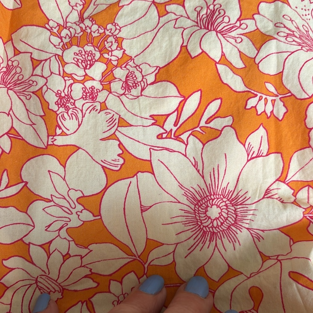 J. Crew Orange Floral Babydoll Spaghetti Strap Open Back MIDI Dress Size S - Picture 6 of 8